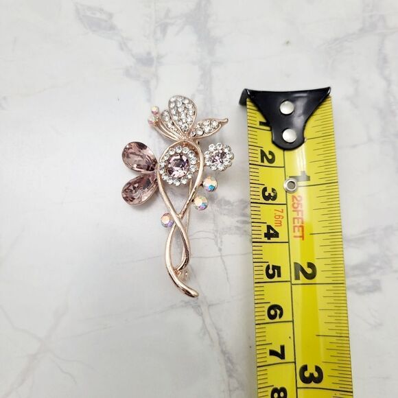 Brand New Rhinestone Purple Butterfly Brooch Pin - Picture 6 of 6